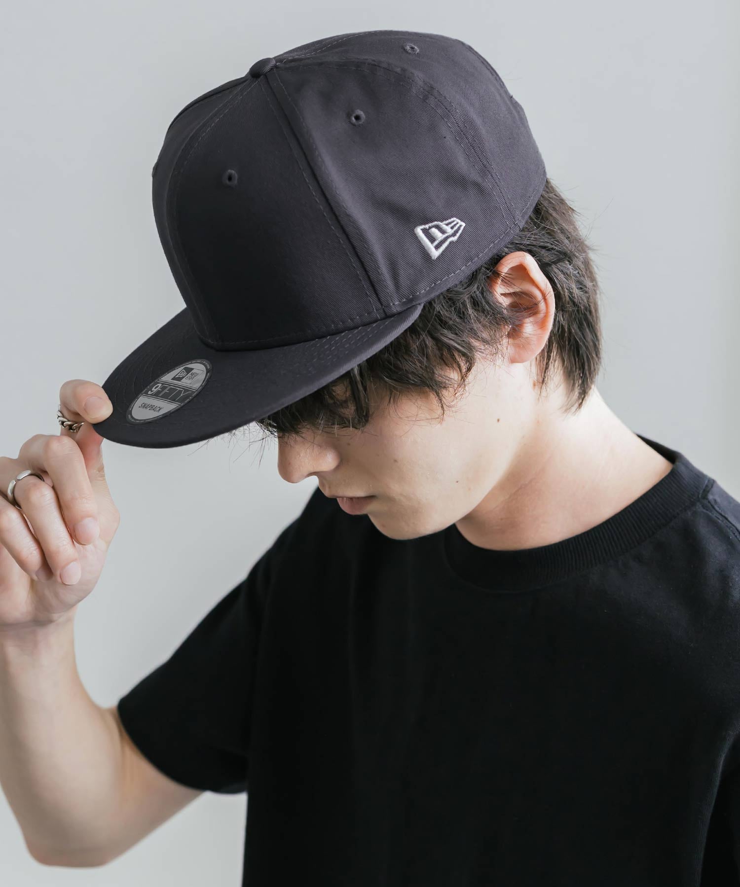 NEW ERA ニューエラ Flat Bill Snapback Cap 9FIFTY フラットバイザーワンポイントフラッグロゴ刺繍ベースボールキャップ 16119