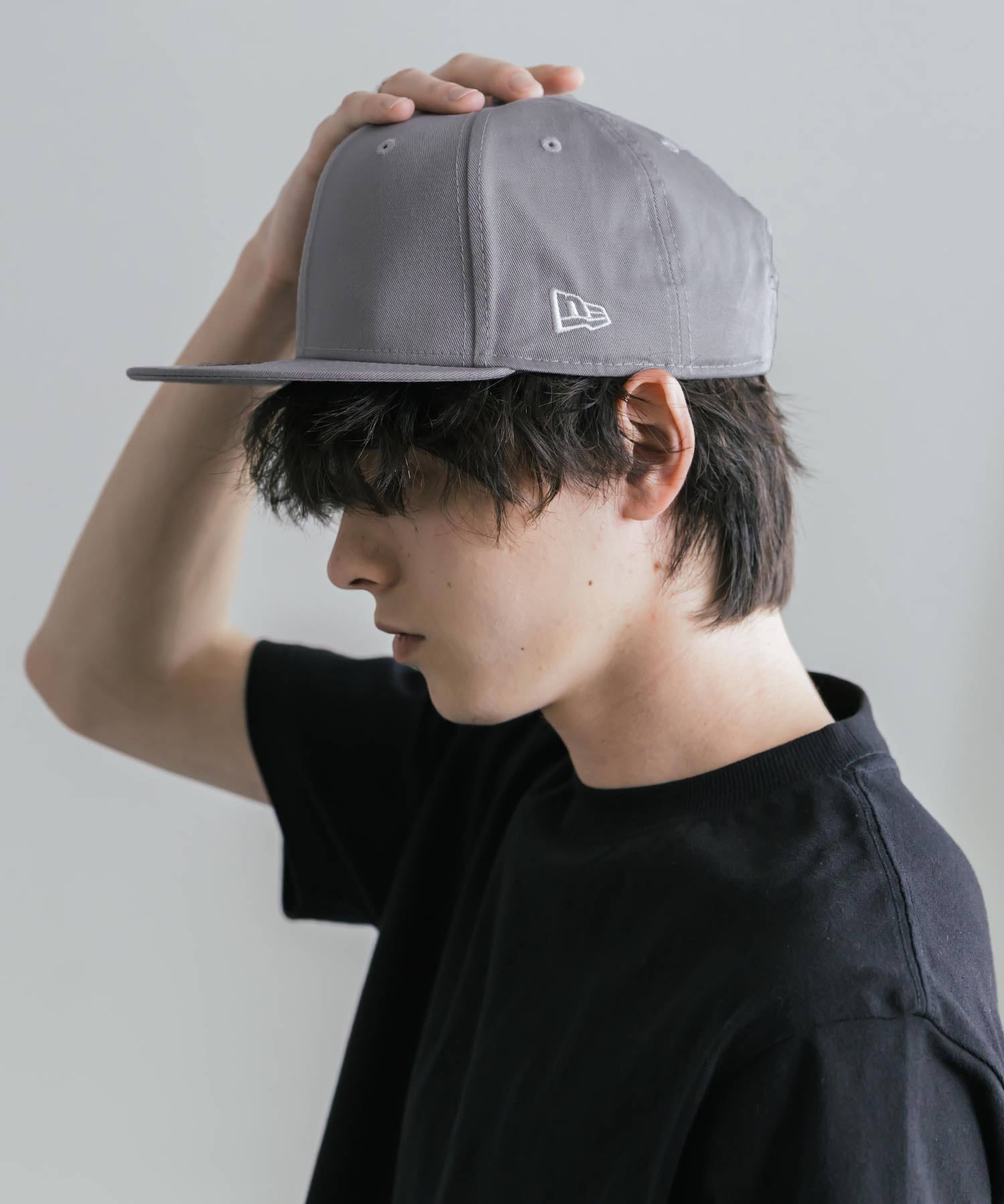 NEW ERA ニューエラ Flat Bill Snapback Cap 9FIFTY フラットバイザーワンポイントフラッグロゴ刺繍ベースボールキャップ 16119
