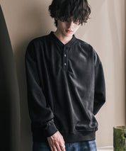 カットコーデュロイ・スエード長袖ヘンリーネックTシャツ/トレーナー 16152