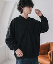 カットコーデュロイ・スエード長袖ヘンリーネックTシャツ/トレーナー 16152