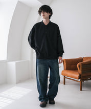 カットコーデュロイ・スエード長袖ヘンリーネックTシャツ/トレーナー 16152