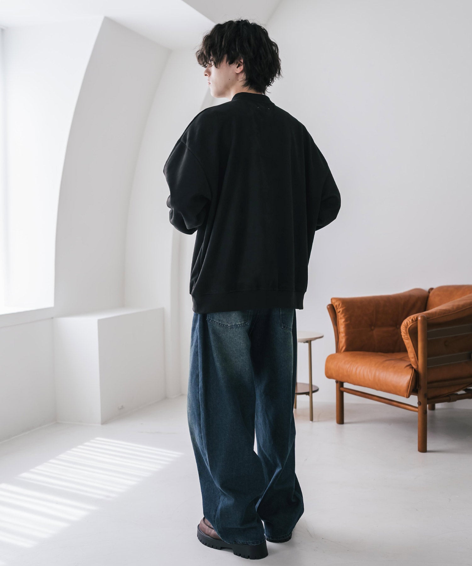 カットコーデュロイ・スエード長袖ヘンリーネックTシャツ/トレーナー 16152