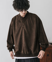 カットコーデュロイ・スエード長袖ヘンリーネックTシャツ/トレーナー 16152