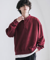 カットコーデュロイ・スエード長袖ヘンリーネックTシャツ/トレーナー 16152