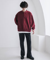カットコーデュロイ・スエード長袖ヘンリーネックTシャツ/トレーナー 16152