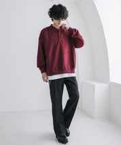カットコーデュロイ・スエード長袖ヘンリーネックTシャツ/トレーナー 16152