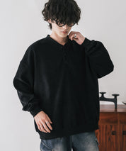 カットコーデュロイ・スエード長袖ヘンリーネックTシャツ/トレーナー 16152
