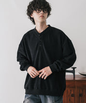 カットコーデュロイ・スエード長袖ヘンリーネックTシャツ/トレーナー 16152