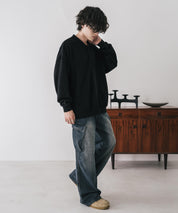 カットコーデュロイ・スエード長袖ヘンリーネックTシャツ/トレーナー 16152