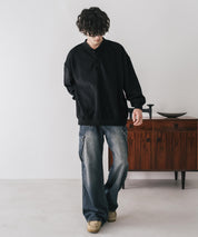 カットコーデュロイ・スエード長袖ヘンリーネックTシャツ/トレーナー 16152