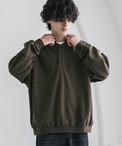 カットコーデュロイ・スエード長袖ヘンリーネックTシャツ/トレーナー 16152