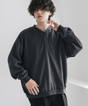 カットコーデュロイ・スエード長袖ヘンリーネックTシャツ/トレーナー 16152