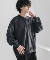 カットコーデュロイ・スエード長袖ヘンリーネックTシャツ/トレーナー 16152