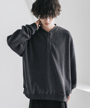 カットコーデュロイ・スエード長袖ヘンリーネックTシャツ/トレーナー 16152