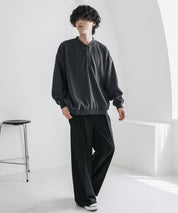 カットコーデュロイ・スエード長袖ヘンリーネックTシャツ/トレーナー 16152