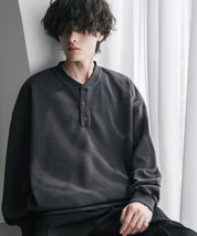 カットコーデュロイ・スエード長袖ヘンリーネックTシャツ/トレーナー 16152