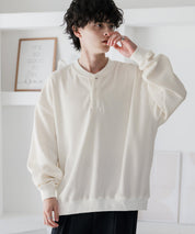 カットコーデュロイ・スエード長袖ヘンリーネックTシャツ/トレーナー 16152