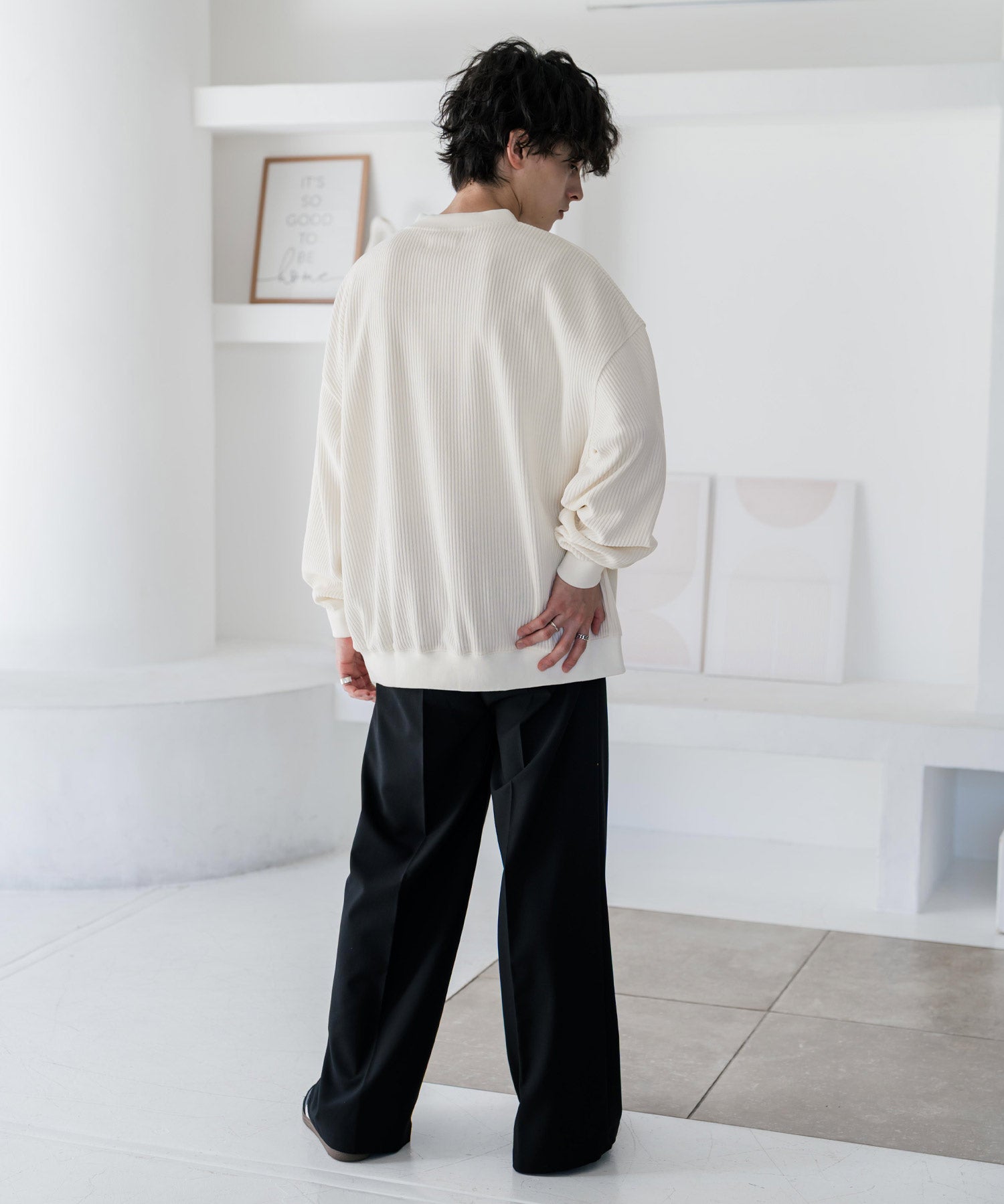 カットコーデュロイ・スエード長袖ヘンリーネックTシャツ/トレーナー 16152