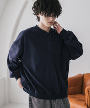 カットコーデュロイ・スエード長袖ヘンリーネックTシャツ/トレーナー 16152