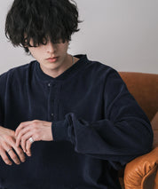 カットコーデュロイ・スエード長袖ヘンリーネックTシャツ/トレーナー 16152