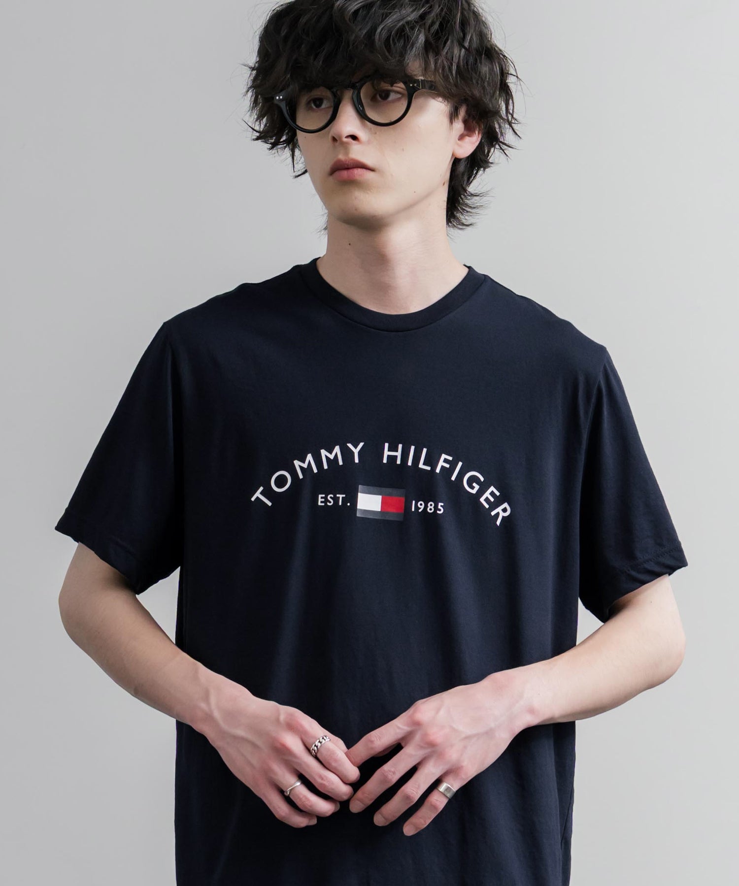 TOMMY HILFIGER アーチロゴプリント半袖Tシャツ 16156