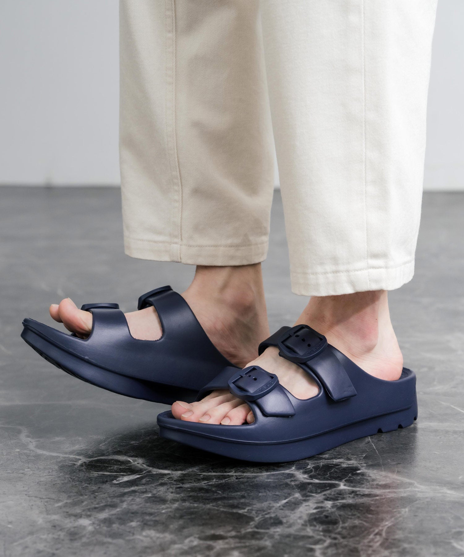 TELIC テリック W-BUCKLE2 厚底ダブルバックルベルトスライドサンダル