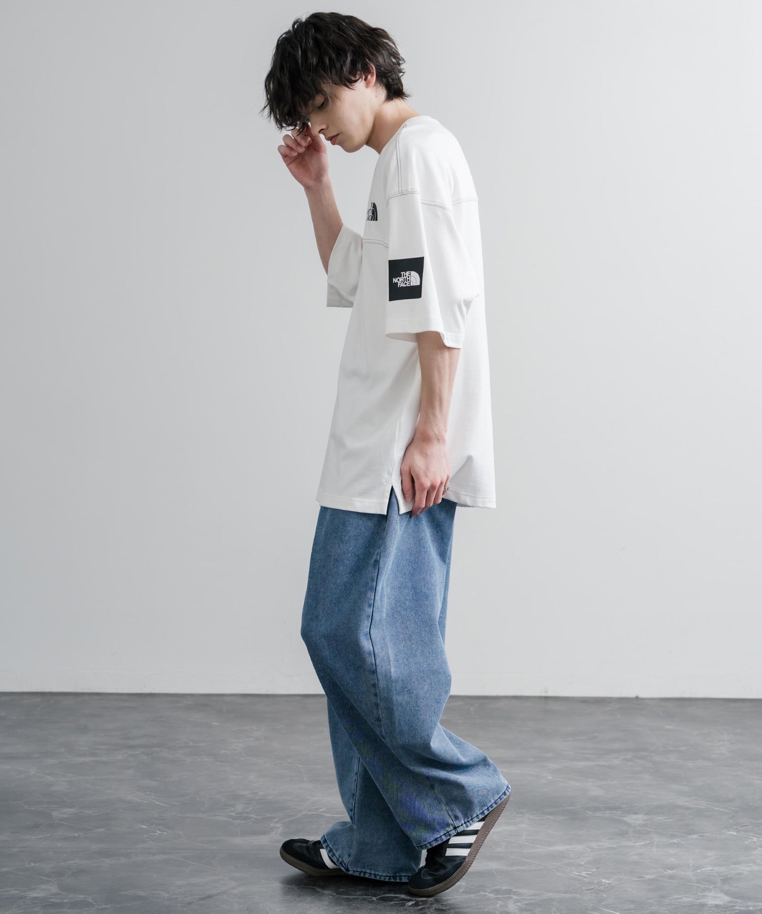 THE NORTH FACE WHITE LABEL STITCH DYEING S/S R/TEE オーバーサイズ