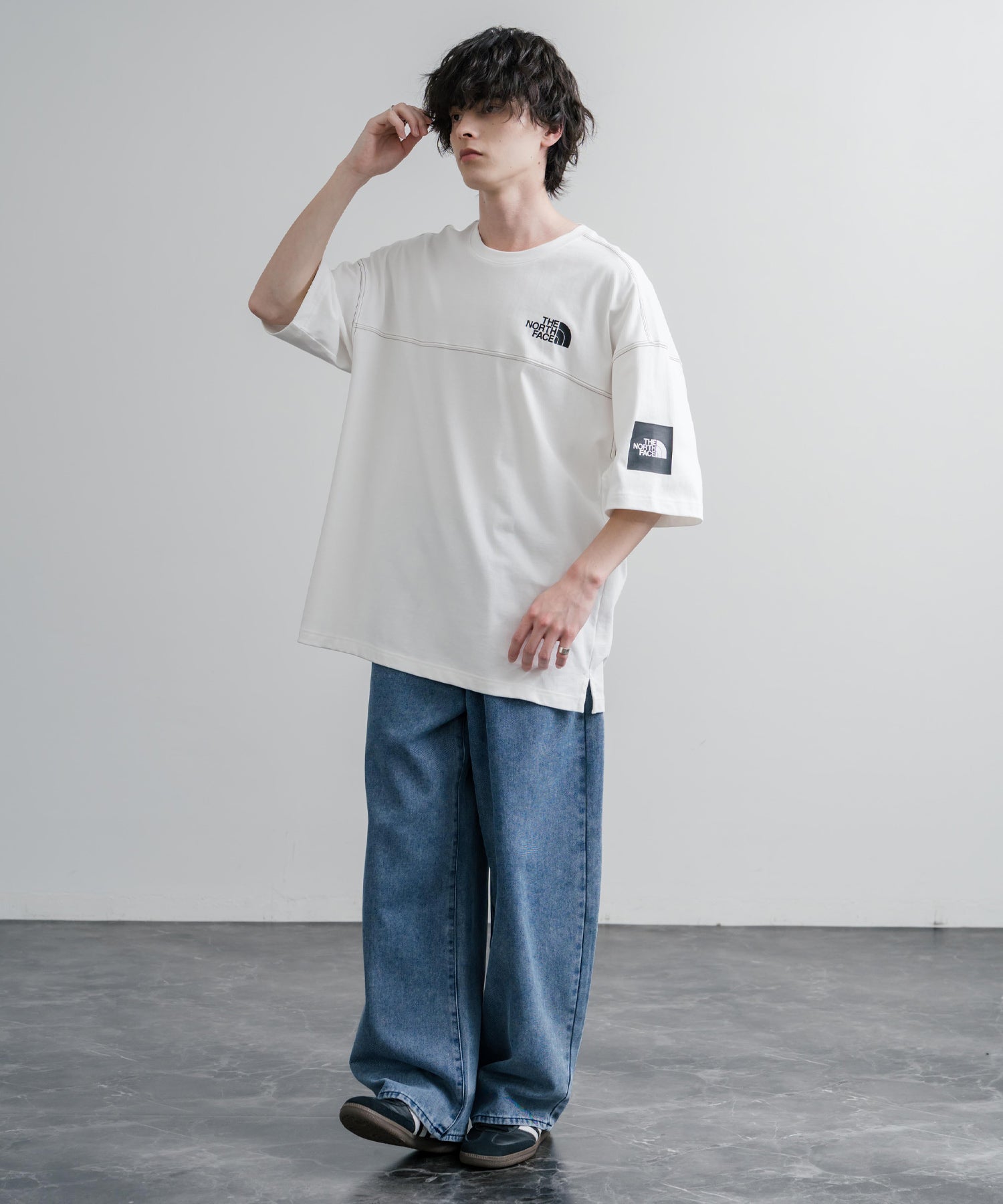 THE NORTH FACE WHITE LABEL STITCH DYEING S/S R/TEE オーバーサイズ