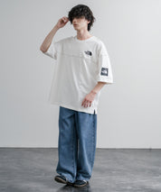 THE NORTH FACE WHITE LABEL STITCH DYEING S/S R/TEE オーバーサイズステッチラインワンポイントロゴピグメント加工半袖Tシャツ 16163
