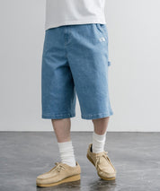 THE NORTH FACE WHITE LABEL BRIS DENIM SHORTS ロゴ刺繍ワイドデニムイージーショートパンツ 16164