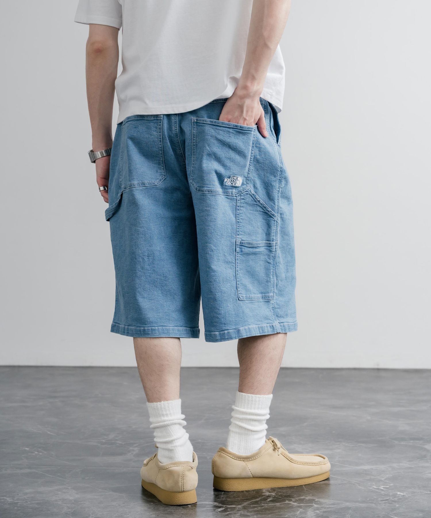 THE NORTH FACE WHITE LABEL BRIS DENIM SHORTS ロゴ刺繍ワイドデニム
