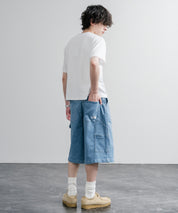 THE NORTH FACE WHITE LABEL BRIS DENIM SHORTS ロゴ刺繍ワイドデニムイージーショートパンツ 16164