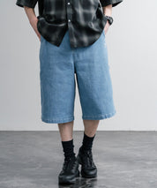 THE NORTH FACE WHITE LABEL BRIS DENIM SHORTS ロゴ刺繍ワイドデニムイージーショートパンツ 16164