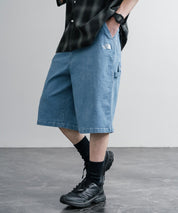 THE NORTH FACE WHITE LABEL BRIS DENIM SHORTS ロゴ刺繍ワイドデニムイージーショートパンツ 16164