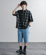 THE NORTH FACE WHITE LABEL BRIS DENIM SHORTS ロゴ刺繍ワイドデニムイージーショートパンツ 16164