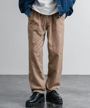 HOUSTON TWILL ALLOVER EMB EASY PANTS コットンツイル総柄刺繍イージーテーパードチノパンツ 16178