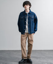 HOUSTON TWILL ALLOVER EMB EASY PANTS コットンツイル総柄刺繍イージーテーパードチノパンツ 16178