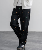 HOUSTON TWILL ALLOVER EMB EASY PANTS コットンツイル総柄刺繍イージーテーパードチノパンツ 16178