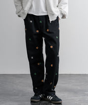 HOUSTON TWILL ALLOVER EMB EASY PANTS コットンツイル総柄刺繍イージーテーパードチノパンツ 16178
