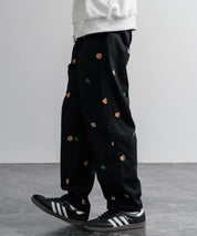 HOUSTON TWILL ALLOVER EMB EASY PANTS コットンツイル総柄刺繍イージーテーパードチノパンツ 16178