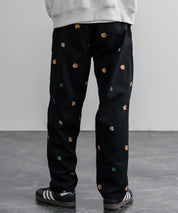 HOUSTON TWILL ALLOVER EMB EASY PANTS コットンツイル総柄刺繍イージーテーパードチノパンツ 16178