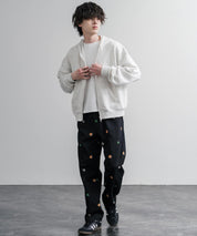 HOUSTON TWILL ALLOVER EMB EASY PANTS コットンツイル総柄刺繍イージーテーパードチノパンツ 16178