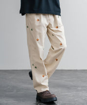 HOUSTON TWILL ALLOVER EMB EASY PANTS コットンツイル総柄刺繍イージーテーパードチノパンツ 16178