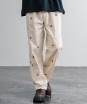 HOUSTON TWILL ALLOVER EMB EASY PANTS コットンツイル総柄刺繍イージーテーパードチノパンツ 16178