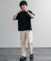 HOUSTON TWILL ALLOVER EMB EASY PANTS コットンツイル総柄刺繍イージーテーパードチノパンツ 16178