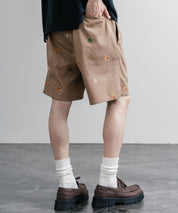 HOUSTON TWILL ALLOVER EMB EASY SHORTS コットンツイル総柄刺繍イージーワイドショートパンツ 16179