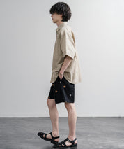 HOUSTON TWILL ALLOVER EMB EASY SHORTS コットンツイル総柄刺繍イージーワイドショートパンツ 16179