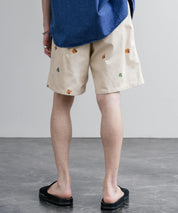 HOUSTON TWILL ALLOVER EMB EASY SHORTS コットンツイル総柄刺繍イージーワイドショートパンツ 16179