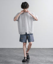 HOUSTON CHAMBRAY ALLOVER EMB EASY SHORTS シャンブレー総柄刺繍イージーショートパンツ 16180