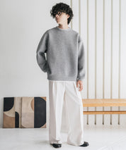 オーバーサイズダンボールニットフェイクレイヤードプルオーバートレーナー 16184